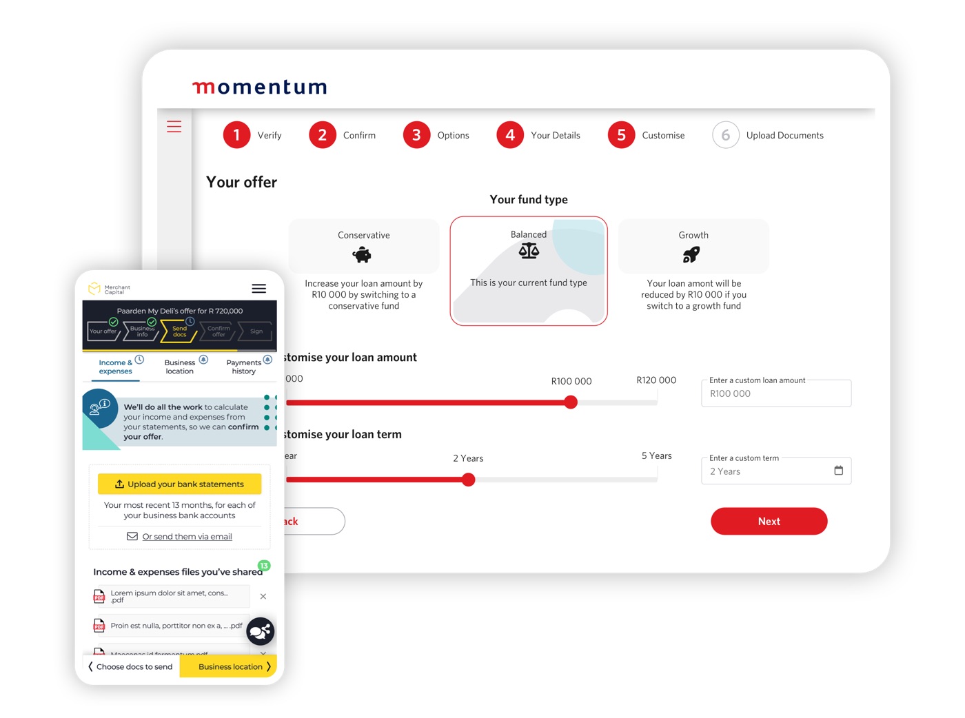 Credit management screens