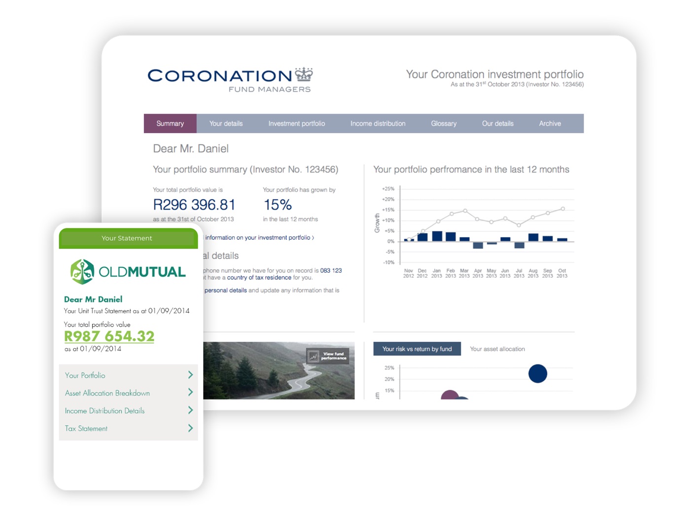 Wealth management dashboards